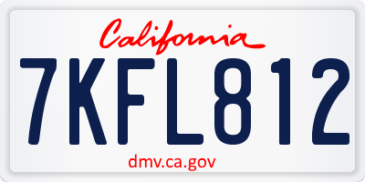 CA license plate 7KFL812
