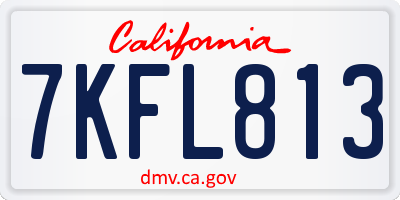 CA license plate 7KFL813