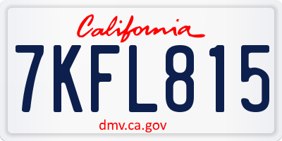 CA license plate 7KFL815