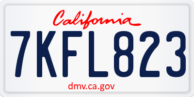 CA license plate 7KFL823