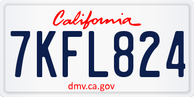 CA license plate 7KFL824