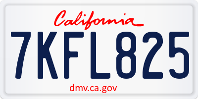 CA license plate 7KFL825