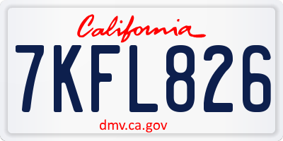 CA license plate 7KFL826