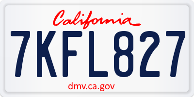 CA license plate 7KFL827