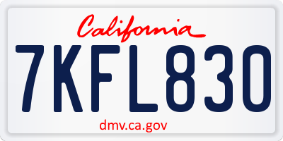 CA license plate 7KFL830
