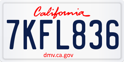 CA license plate 7KFL836