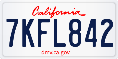 CA license plate 7KFL842