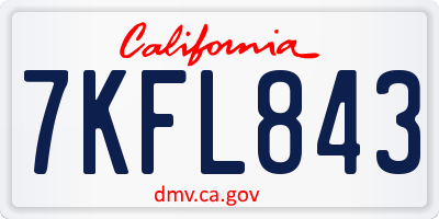 CA license plate 7KFL843