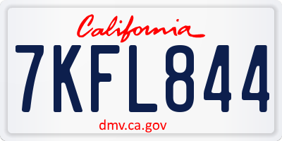 CA license plate 7KFL844