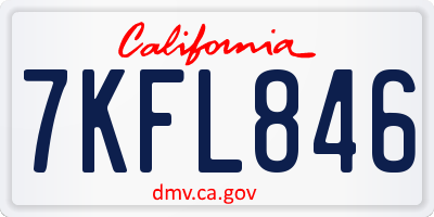 CA license plate 7KFL846