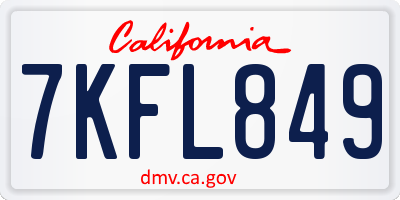 CA license plate 7KFL849