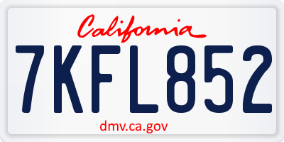 CA license plate 7KFL852