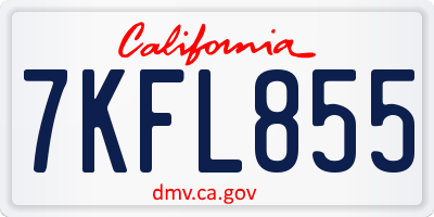 CA license plate 7KFL855