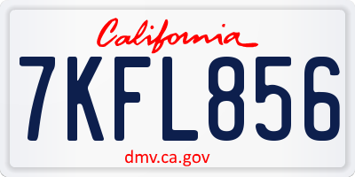 CA license plate 7KFL856