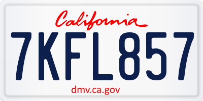 CA license plate 7KFL857