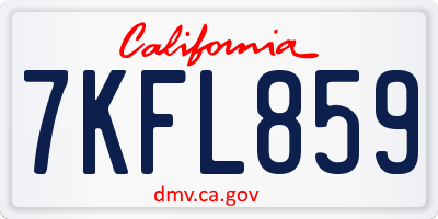CA license plate 7KFL859
