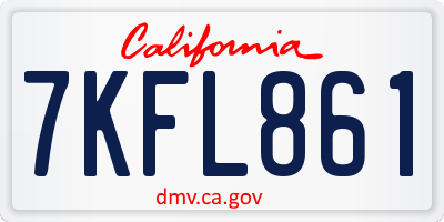 CA license plate 7KFL861