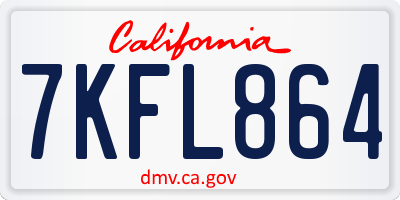 CA license plate 7KFL864