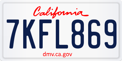 CA license plate 7KFL869