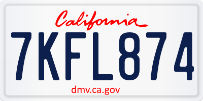 CA license plate 7KFL874