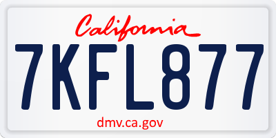 CA license plate 7KFL877