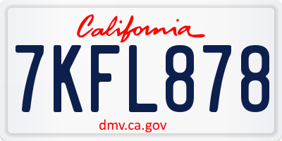 CA license plate 7KFL878
