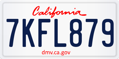 CA license plate 7KFL879