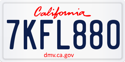 CA license plate 7KFL880