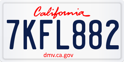 CA license plate 7KFL882