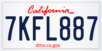 CA license plate 7KFL887