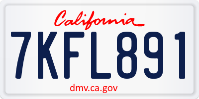 CA license plate 7KFL891