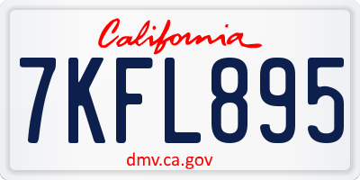 CA license plate 7KFL895