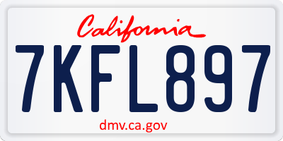 CA license plate 7KFL897