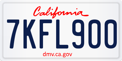 CA license plate 7KFL900