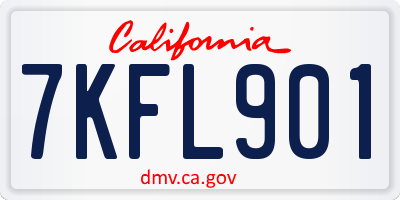 CA license plate 7KFL901
