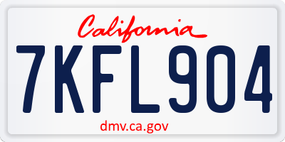 CA license plate 7KFL904