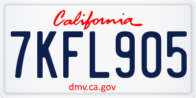 CA license plate 7KFL905