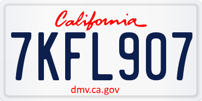 CA license plate 7KFL907