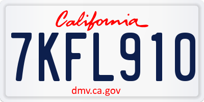 CA license plate 7KFL910