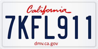 CA license plate 7KFL911