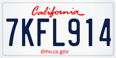 CA license plate 7KFL914
