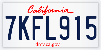 CA license plate 7KFL915