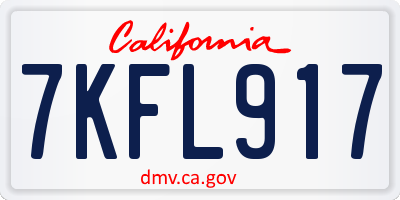 CA license plate 7KFL917