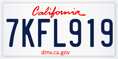 CA license plate 7KFL919
