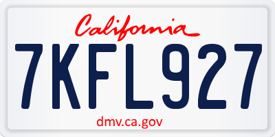 CA license plate 7KFL927