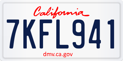 CA license plate 7KFL941