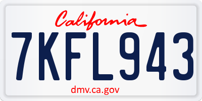 CA license plate 7KFL943