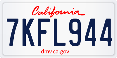 CA license plate 7KFL944