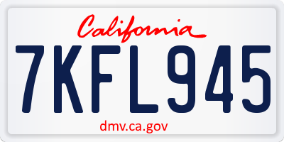 CA license plate 7KFL945