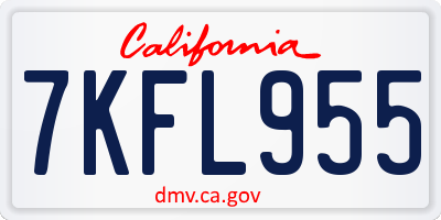 CA license plate 7KFL955